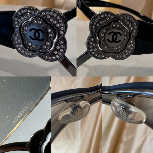 Chanel 4164 Shield CC Y2K Camellia Sunglasses in Black and Silver Hue - Picture 13 of 15